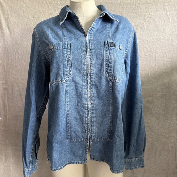 Pepe Jeans Jackets & Blazers - VTG Pepe Jeans London Women's Denim Jacket Sz M Full Zip medium Wash barn '94